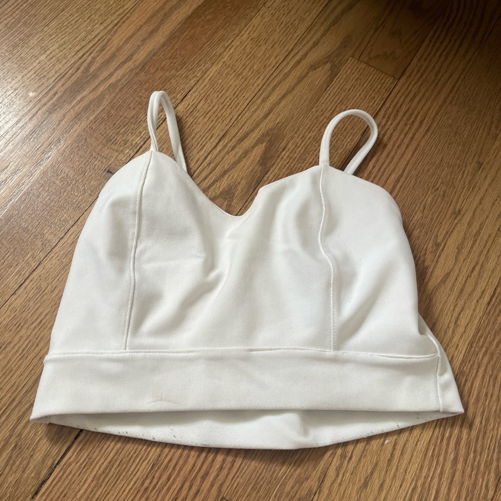 white brazilain crop top good condition size: xs